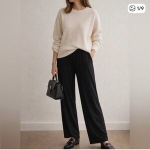 J Jill Wearever Collection Rayon Spandex Black Wide Leg Pants pull on size 1X